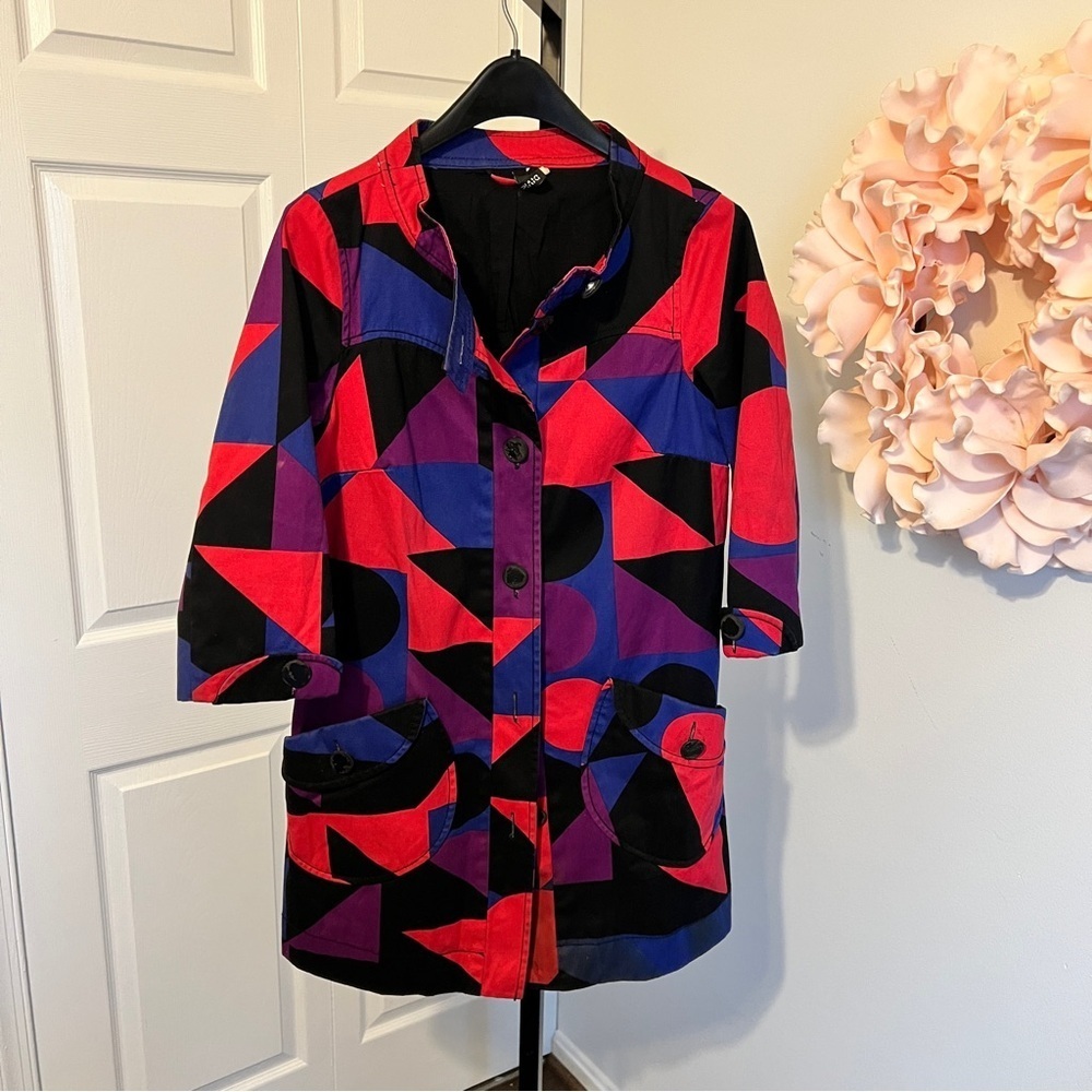 H&M Divided Collection Geometric Shape, Denim Overcoat Jacket